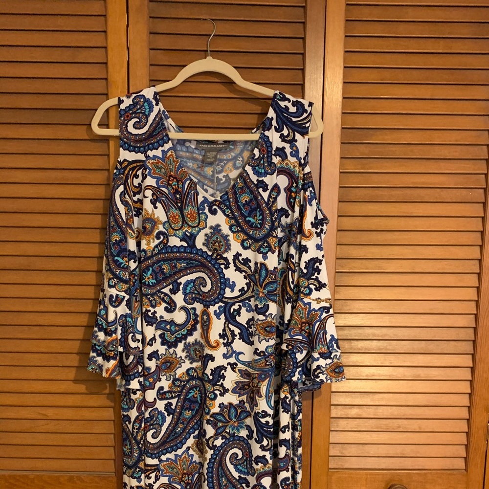 Cold Shoulder Paisley Dress